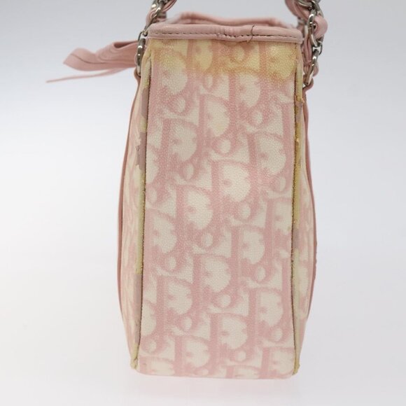 Christian Dior Trotter Canvas Romantic Chain Bag PVC Pink Silver Auth - Picture 4 of 16